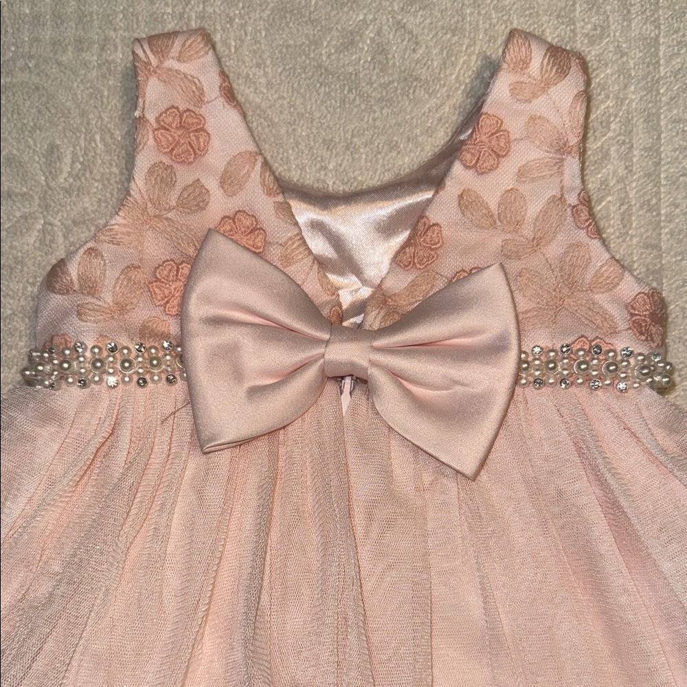 AMERICAN PRINCESS BABY GIRLS DRESS SIZE 3 MONTHS PINK RUFFLES PEARL WAIST
